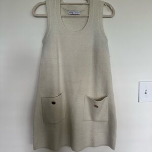 Zara Cream Sleeveless Knit Dress